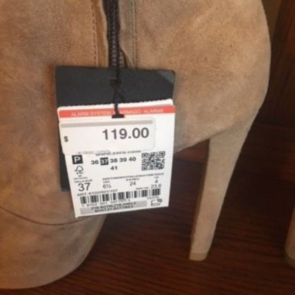 Zara Basic Suede Platform Booties -NWT Retail $119 - Picture 7 of 7